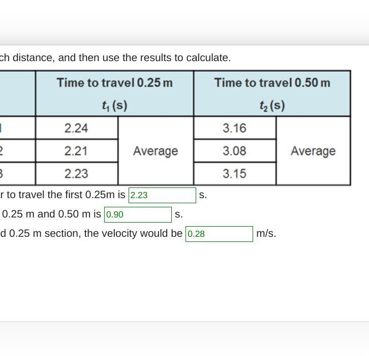 Calculate the average travel time for each distance, and then use the results to calculate-example-1