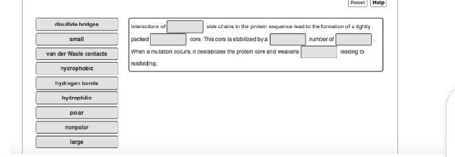 In most cases, mutations in the core of a protein that replace a smaller nonpolar-example-1