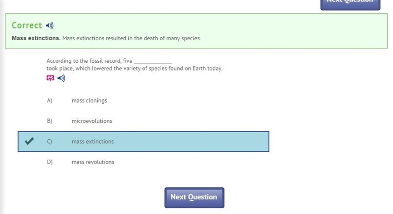 According to the fossil record, five ________________ took place, which lowered the-example-1