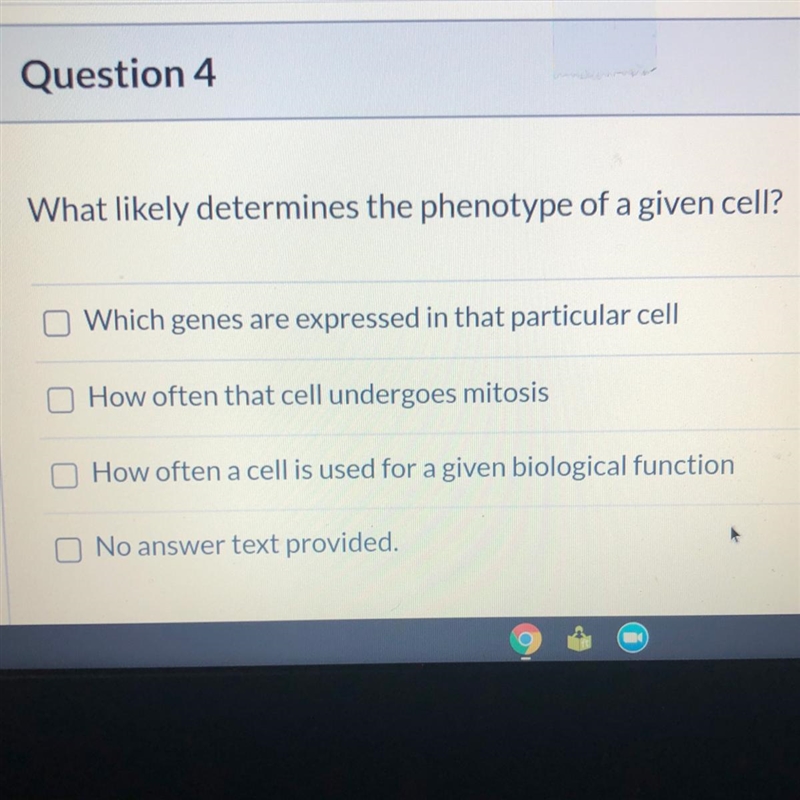 What likely determines the phenotype of a given cell? — Which genes are expressed-example-1