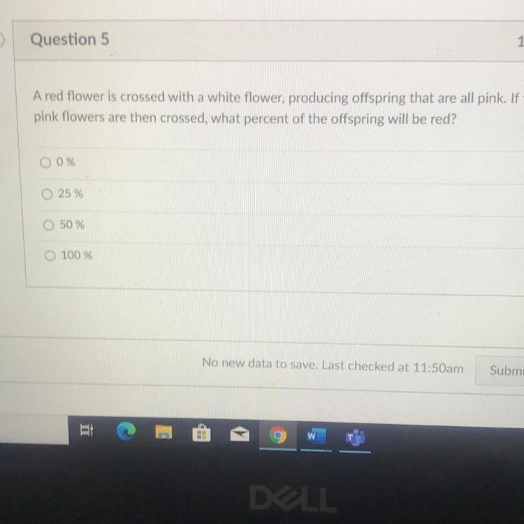 PLS HELP A red flower is crossed with a white flower, producing offspring that are-example-1