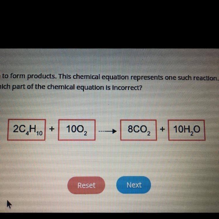 Which part of the chemical equation is incorrect?-example-1