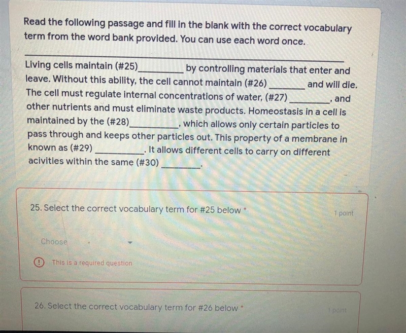 Need help ASAP! Fill in the blanks please for #25, 26, 27, 28, 29, 30. The answers-example-1