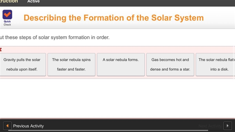 Put these steps of solar system formation in order-example-1