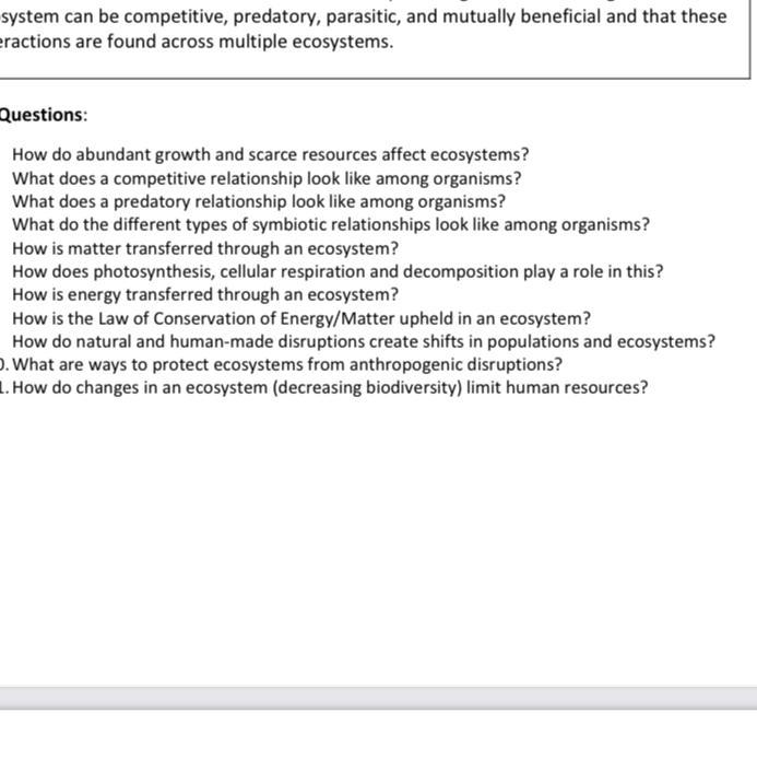 How do abundant growth and care resources affect ecosystem?-example-1