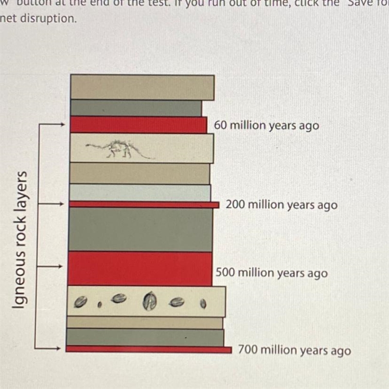 The image above shows a fossit that was discovered in a particular rock layer. Using-example-1