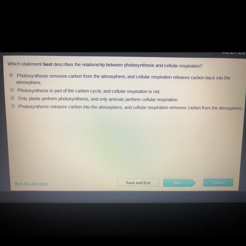 Which statement best describes the relationship between photosynthesis and ￼-example-1