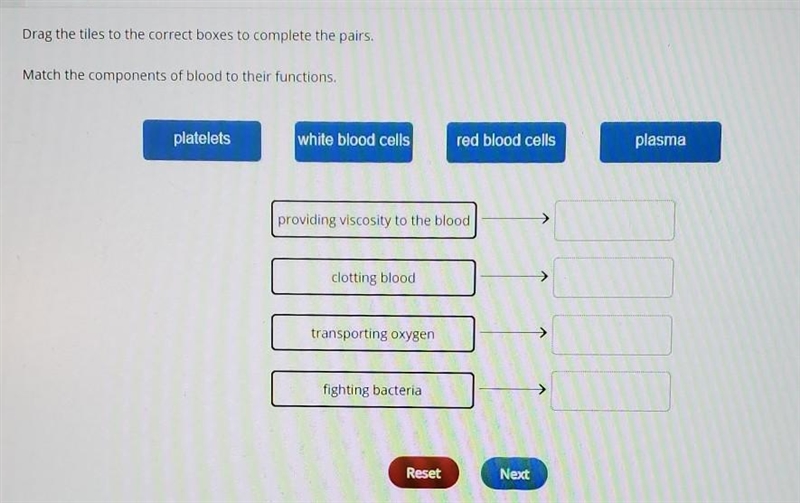 Drag the tiles to the correct boxes to complete the pairs. Match the components of-example-1