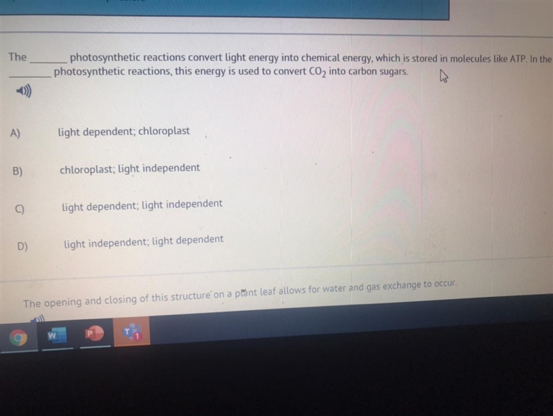 The _____ photosynthesis reactions convert light energy into chemical energy, which-example-1