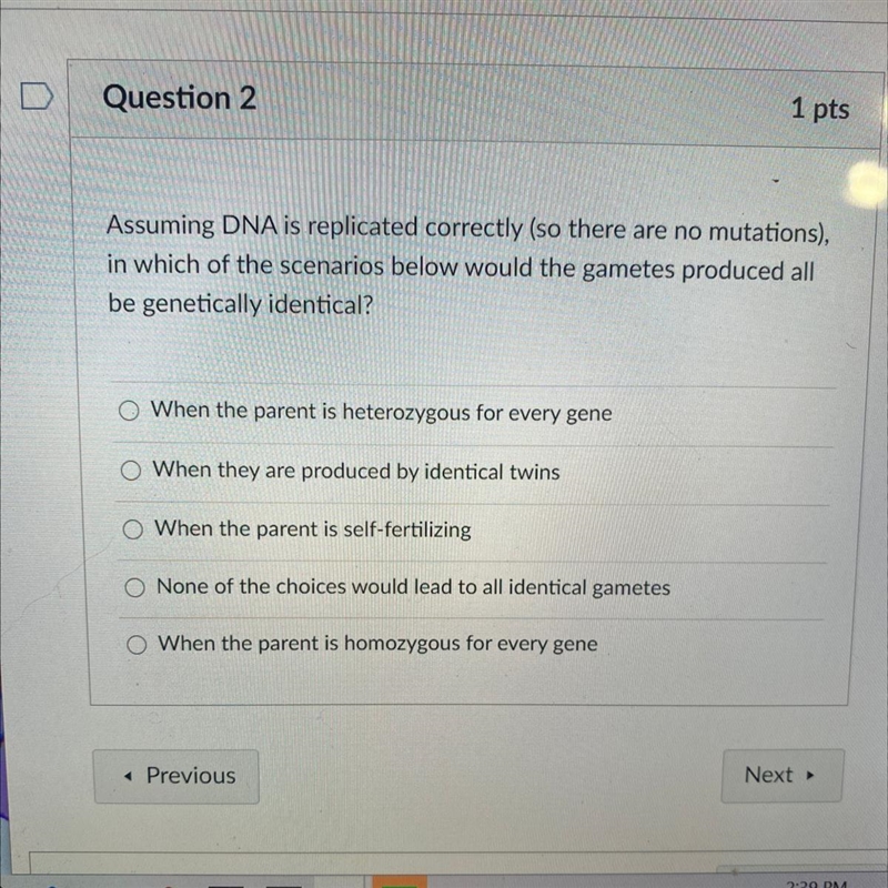 Assuming DNA is replicated correctly (so there are no mutations), in which of the-example-1