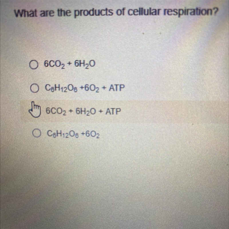 What are the products of cellular respiration ?-example-1