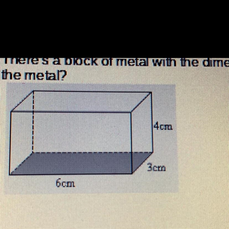 There's a block of metal with the dimensions below that weighs 2500 grams. What is-example-1