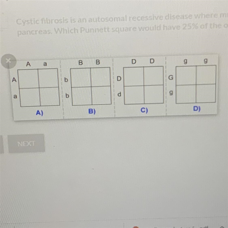 Cystic fibrosis is an autosomal recessive disease where mucus develops in the lungs-example-1