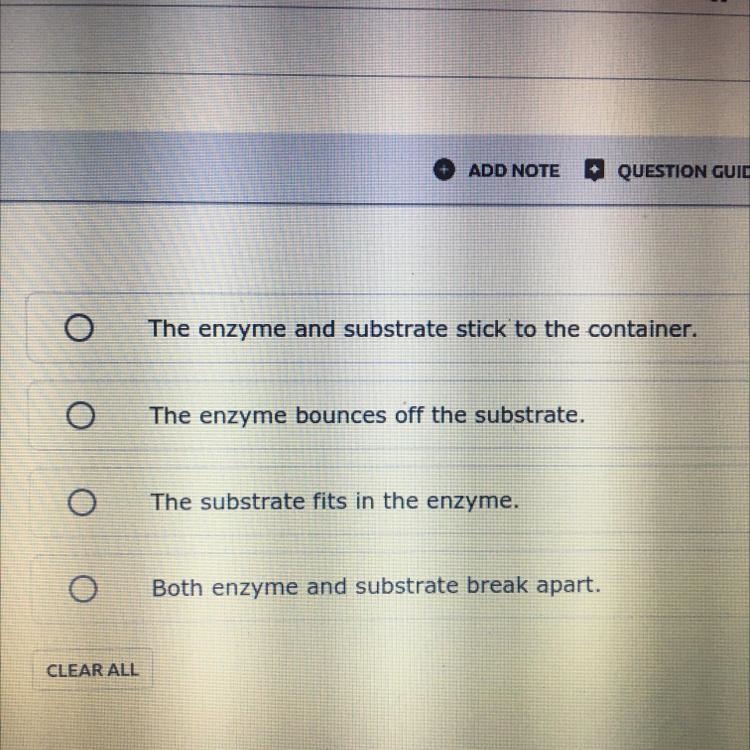 10. Which statement best describes what happens when an enzyme and a substrate come-example-1