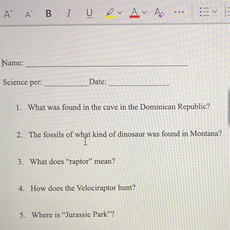 1. What was found in the cave in the Dominican Republic? in jurassic park-example-1