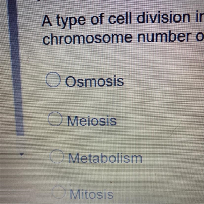 A type of cell division in which the resulting cells have half the chromosome number-example-1