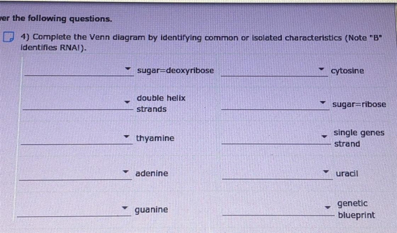 !!HELPPP!! ASAP!!Complete the vent diagram by identifying common or isolated characteristics-example-1