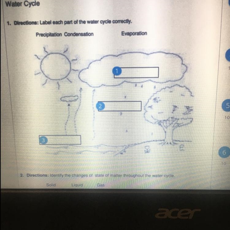 Please label the water cycle part correctly I accidentally forgot how to do this so-example-1