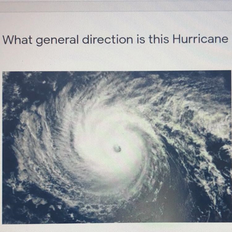 Please help quickly!! What general direction is this hurricane moving? a)northeast-example-1