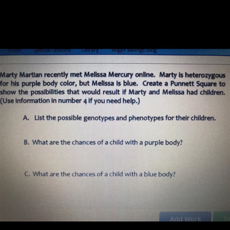 6. Marty Martian recently met Melissa Mercury online. Marty is heterozygous for his-example-1