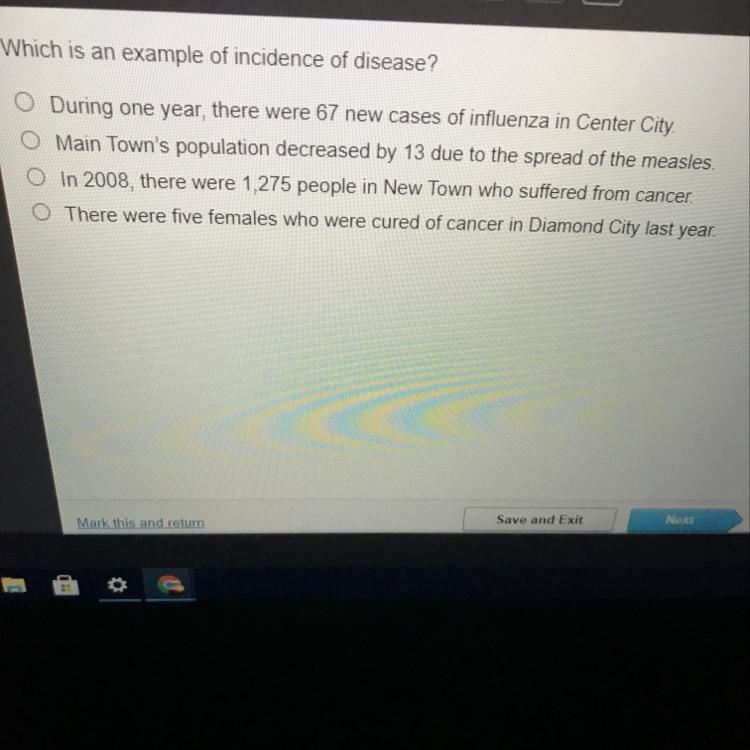 Which is an example of incidence of disease?-example-1