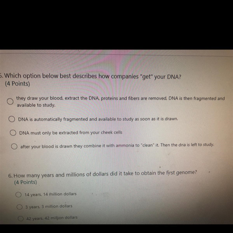 Which option below best describes how companies "get" your DNA?-example-1