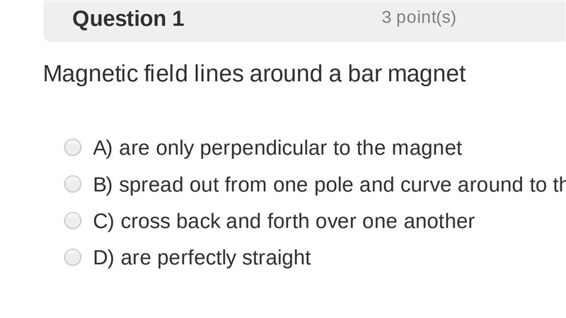 Magnetic field lines around a bar magnet is it a b c d-example-1