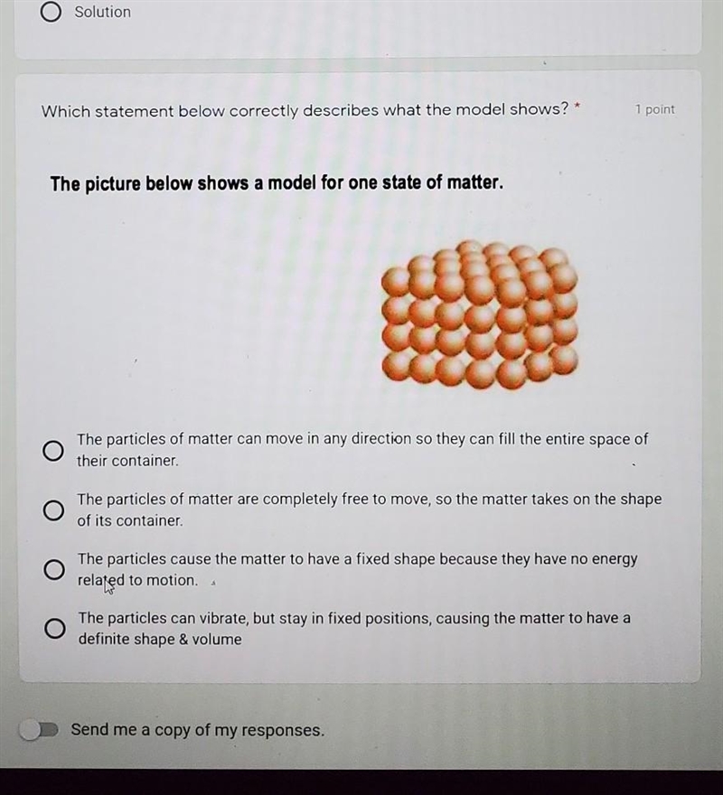 Which statement below correctly describes what the model shows? * 1​-example-1