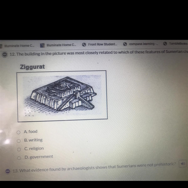 The building in the pic was most clearly related to which of these features of Sumerian-example-1