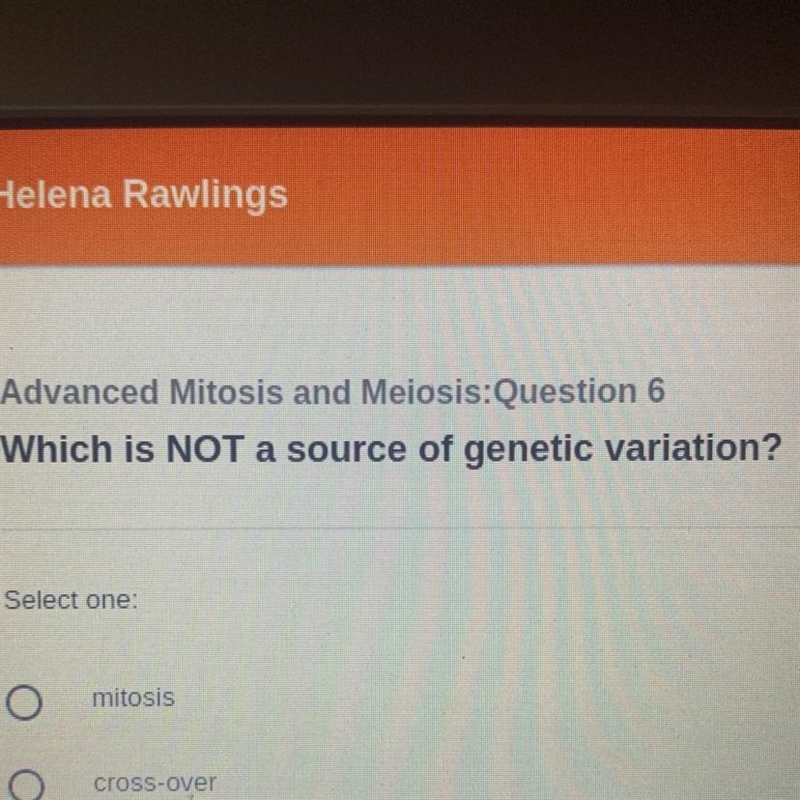 Which is not a source of genetic variation?-example-1