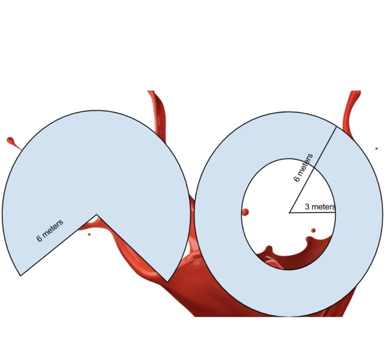 Would your rather paint 3/4 of a circle or a circular ring? Using area, explain your-example-1