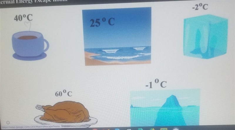 Put the following in order from most thermal energy to least thermal energy. ​-example-1