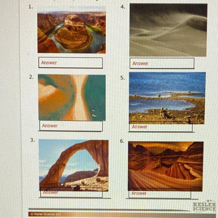 Below are picture examples of weathering, erosion, and deposition. Decide which of-example-1