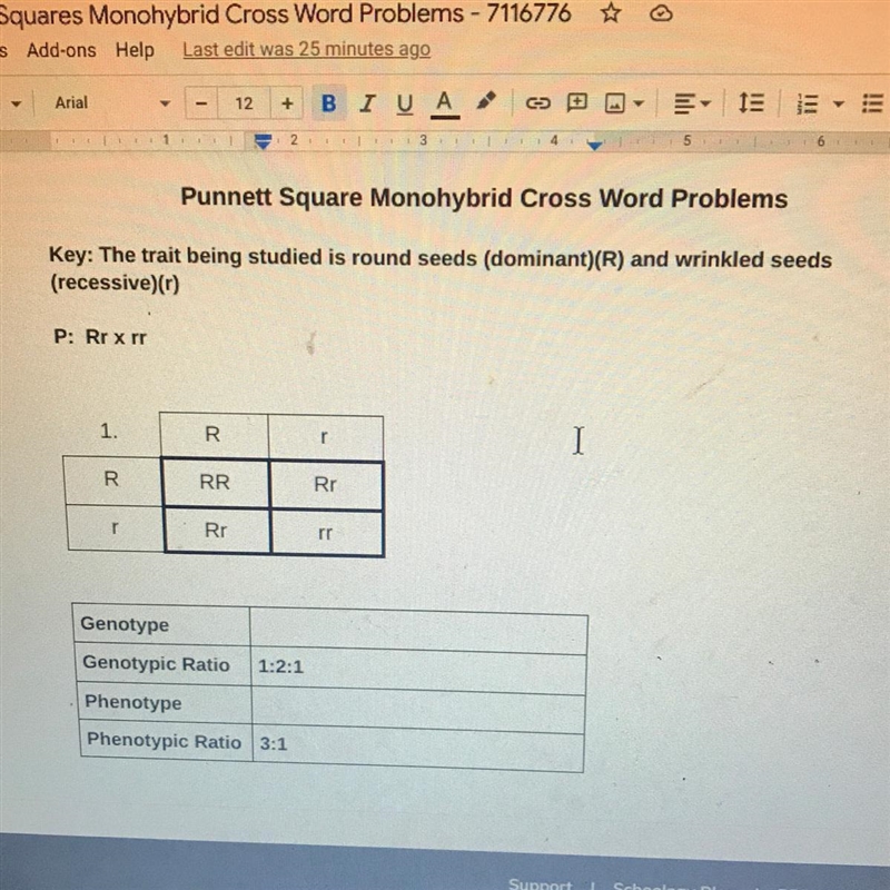 Helppp! I don’t know what to put for genotype or phenotype because it’s not asking-example-1