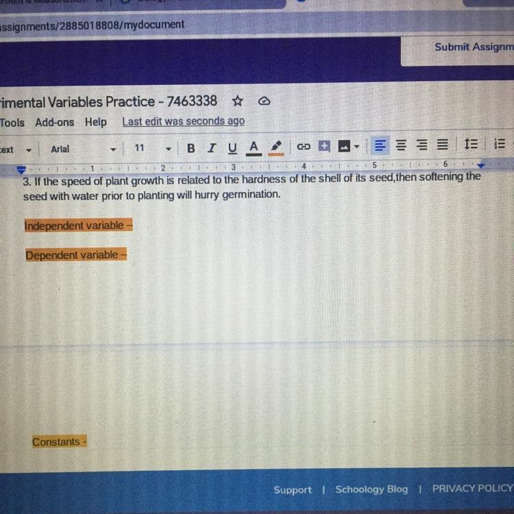 Help??? Independent & Dependent Variables along with the constant.-example-1