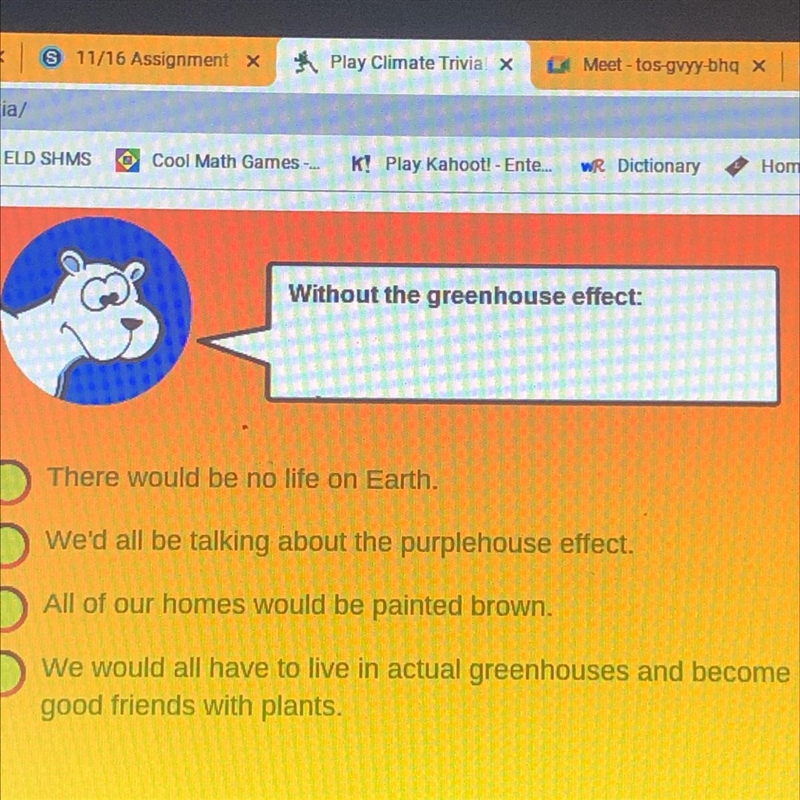 Without the greenhouse effect:-example-1