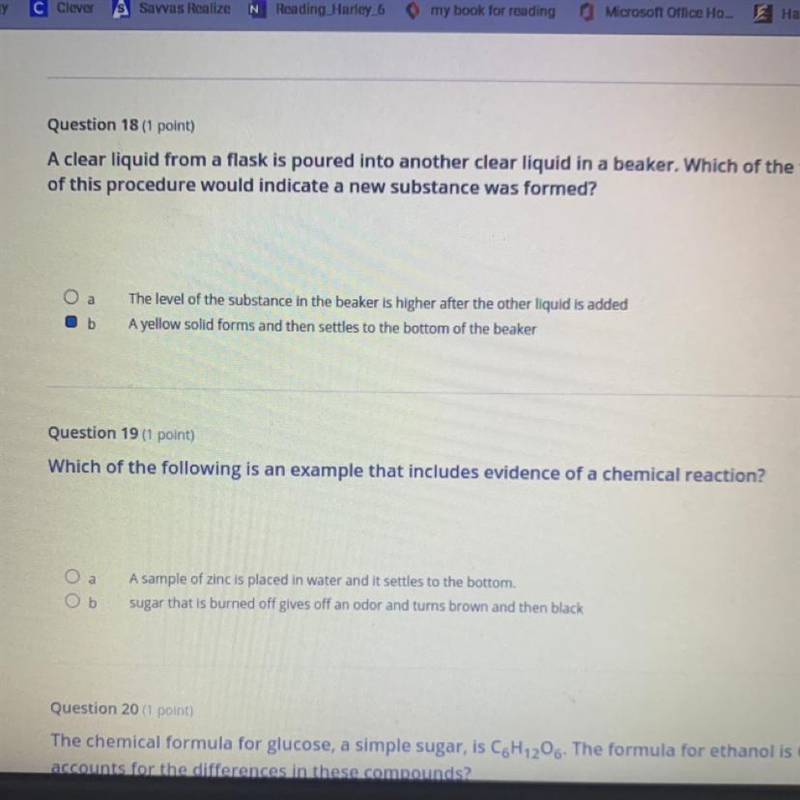 Question 19 (1 point) Which of the following is an example that includes evidence-example-1