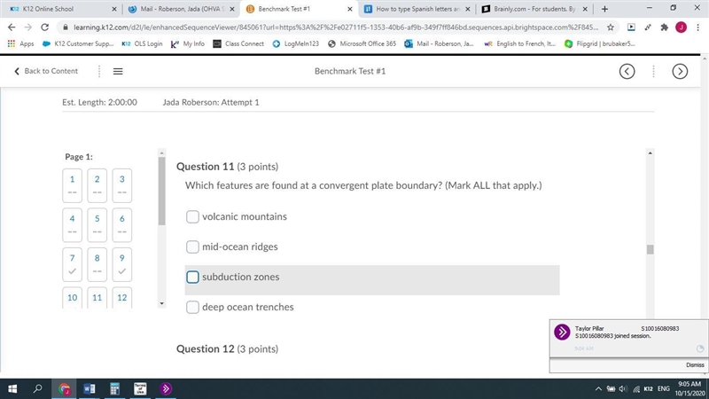 Which features are found at a convergent plate boundary? (Mark ALL that apply.)-example-1