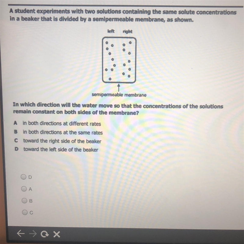 A student experiments with two solutions containing the same solute concentrations-example-1