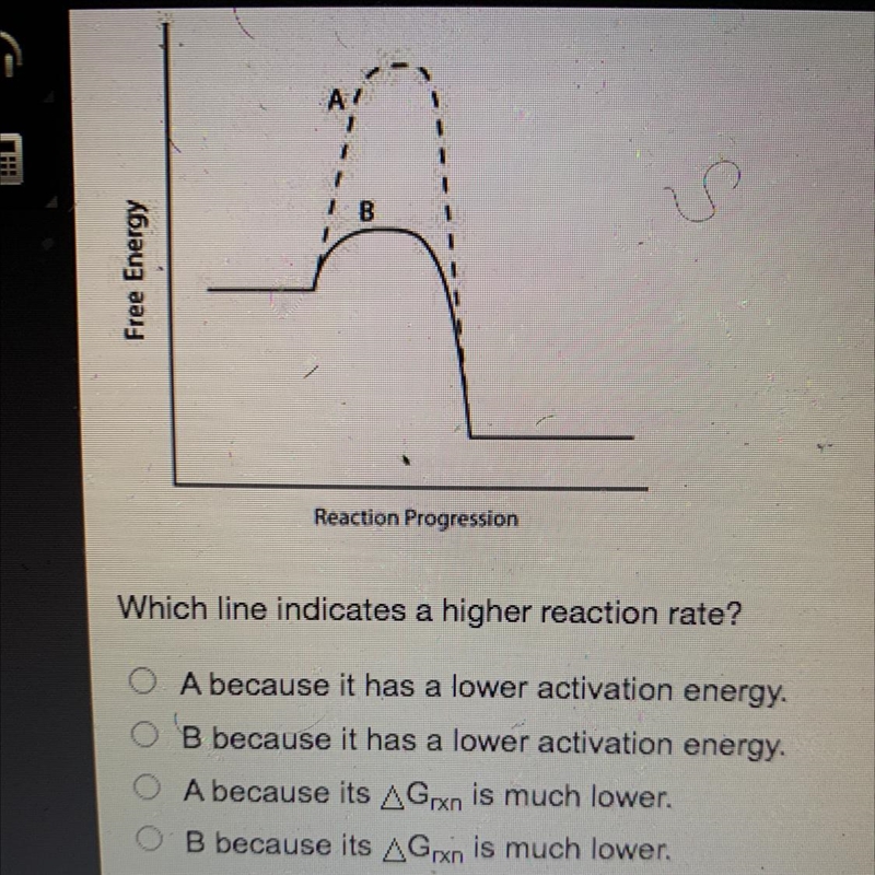 Consider the energy diagram below. What is the correct answer-example-1