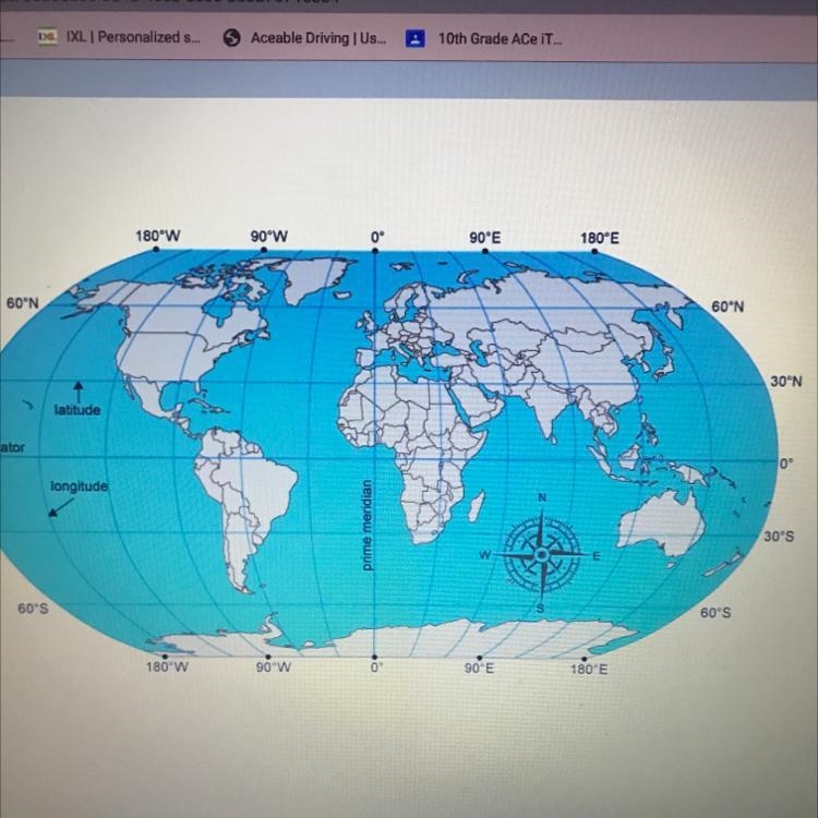 Part B Locate the lines of longitude that run from north to south, or vertically, on-example-1