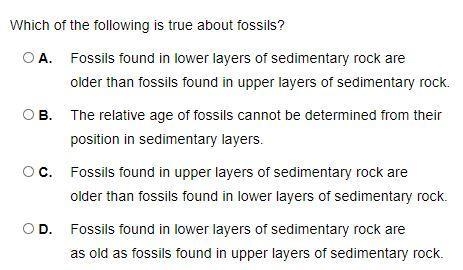 Which of the following is true about fossils?-example-1