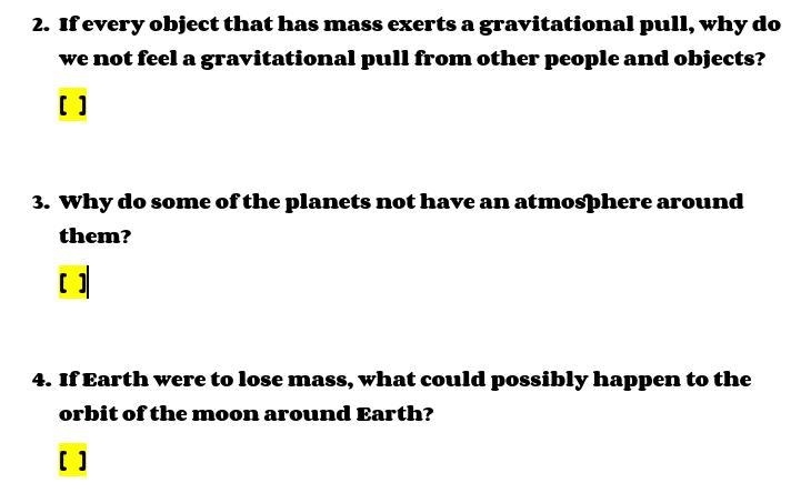 The questions are in the pic, they are about gravity :)-example-1