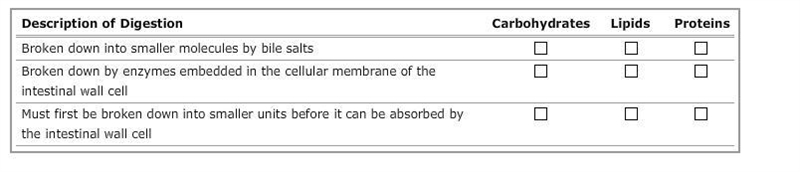 Check the boxes that match the description of the digestion-example-1