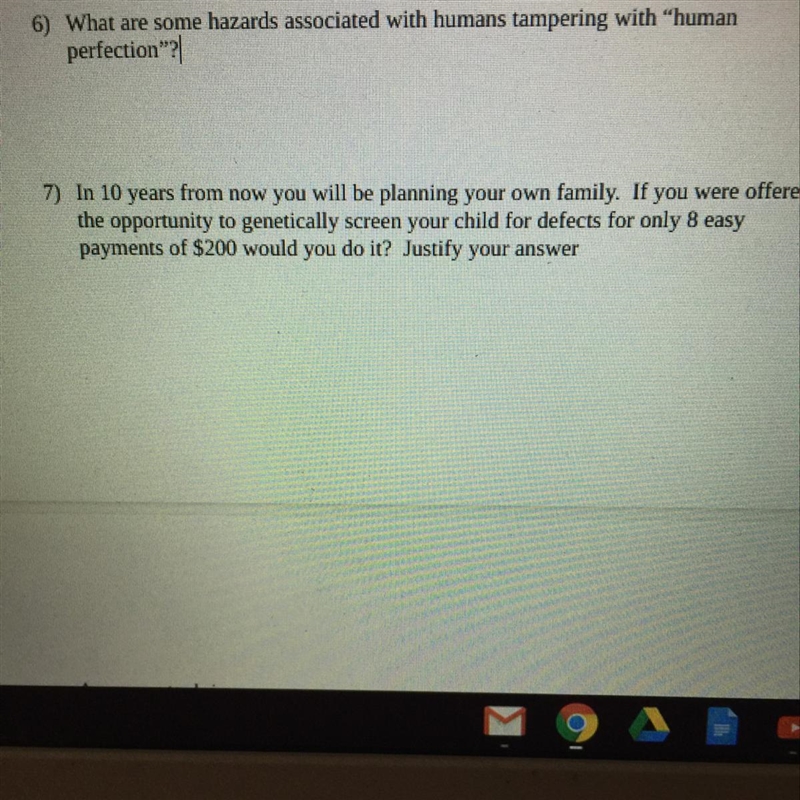 Ideas for question 6)? Thank you! This is regarding genes, DNA, stuff like that.-example-1