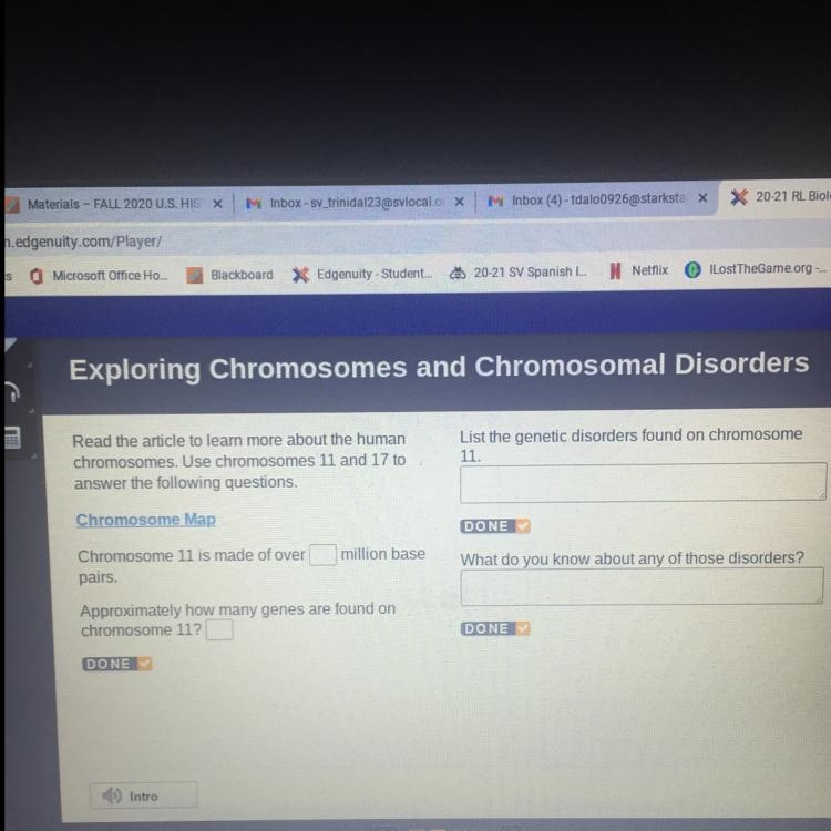 Read the article to learn more about the human chromosomes. Use chromosomes 11 and-example-1