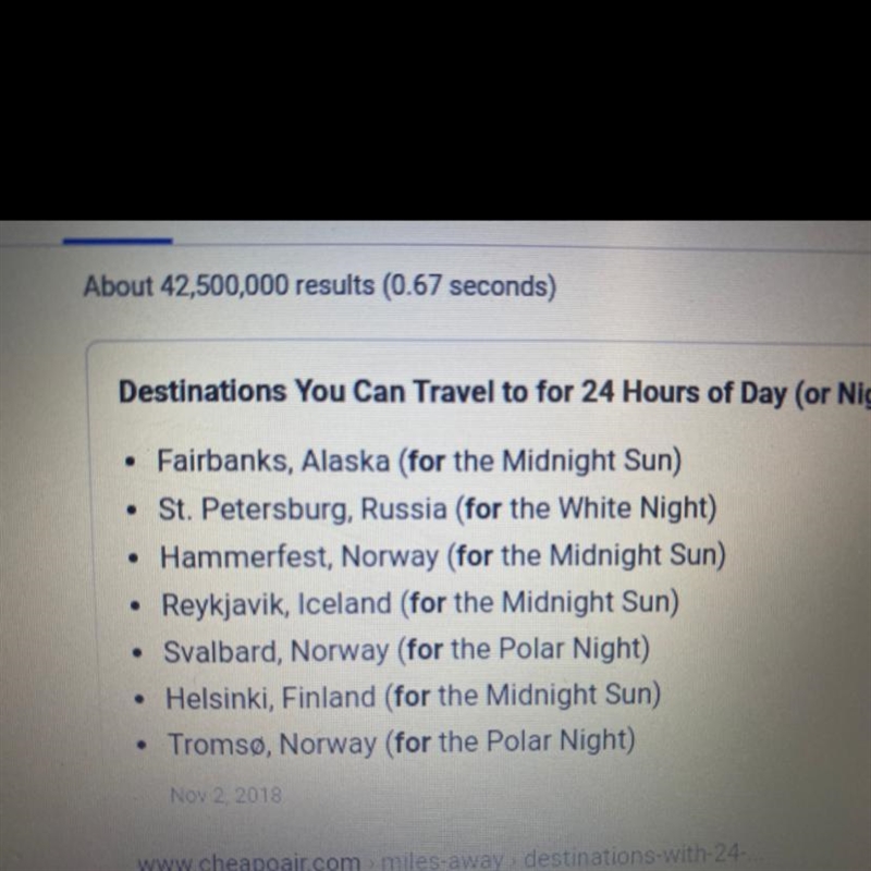 Which city or cities have 24 hours of daylight during the summer?-example-1