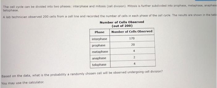 Based on the data, what is the probability a randomly chosen cell will be observed-example-1