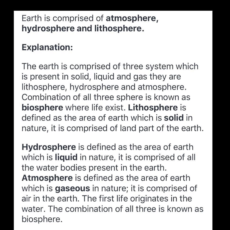 Differentiate amoung Earth systems based on the states of matter found in each system-example-1