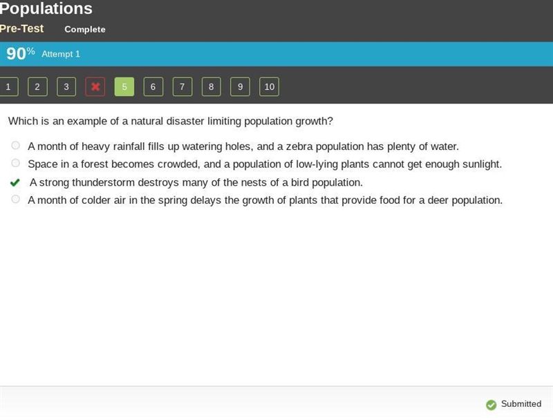 Which is an example of a natural disaster limiting population growth? A month of heavy-example-1